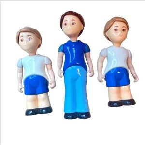 VTG 90s Little Tikes Dollhouse Figures Lot of 3 Family People Dad Brothers Kids